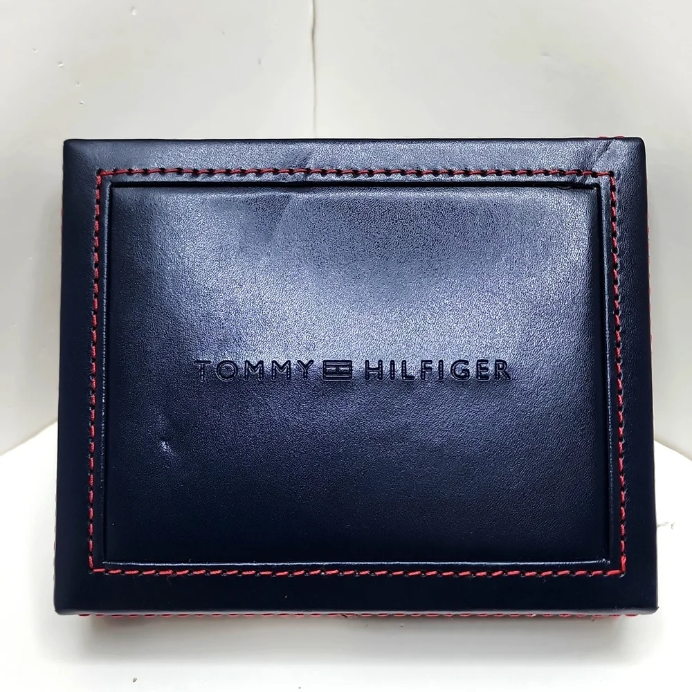 ⭐️TOMMY HILFIGER 💯 MENS WALLET BLACK, LEATHER WALLET